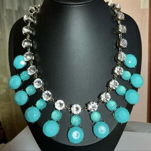 Vintage Banana Republic Teal Blue Statement Bib Reverie Necklace